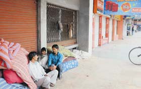 Shops were closed due to a bandh by traders in Sector 22, Chandigarh, on Saturday