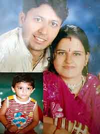 File photo of Nitin Maini and his wife Shweta and son Garv (inset)