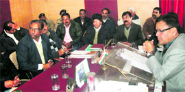 MC president OP Uniyal discusses plans for the tourist season with government officials in Mussoorie on Saturday