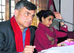 JSD Pandey, Director-General of Police, addresses a workshop organised by the Rural Litigation and Entitlement Kendra in Dehradun