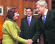 Dr Asha Seth with Canadian Prime Minister Stephen Harper. 