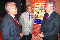 Aziz Memon (right), chairman, Pakistan National Polio Plus Committee, with members of the Punjab Rotary Polio Task Force in Ludhiana on Sunday
