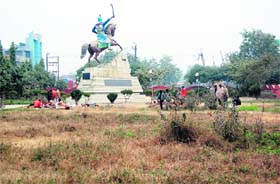 A statue of Maharaja Jassa Singh Ramgarhia at the memorial park in Amritsar