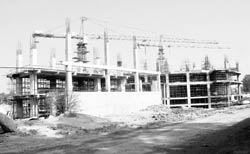 Incomplete work at the 11-storeyed new ISBT, Sector 57, Mohali. 