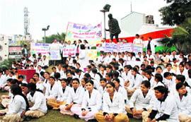 PGIMS students hold an awareness rally in connection with World Cancer Day in Rohtak
