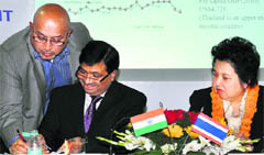 Delegates of the Thailand Board of Investments during their interactive session with industrialists in Faridabad.