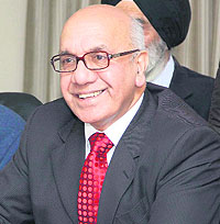 British MP Virendra Sharma adresses mediapersons in Jalandhar on Monday. 