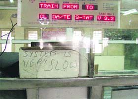 A non-functional counter at the reservation centre in Ludhiana