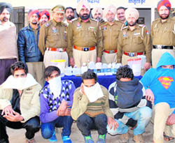 The accused in police custody in Amritsar on Tuesday. 