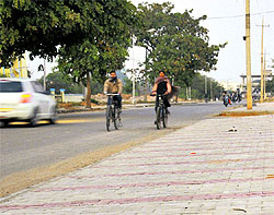 Paver blocks laid alongside a road at Sector 31, Chandigarh