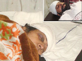 Chandermohan (inset) and his mother Kailesh Dhingra admitted to hospital in east Delhi on Tuesday.