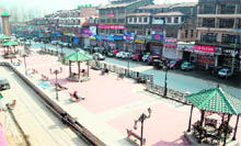 Most of the shops remained closed in Lal Chowk in Srinagar on Tuesday due to a strike call given by Hurriyat chairman Syed Ali Shah Geelani. 