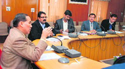 Chief Secretary Subhash Kumar at a meeting in Dehradun