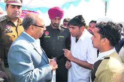 DGP (Prison) Shashi Kant interacts with prisoners at the modern jail in Theh Kanjla in Kapurthala on Wednesday. 