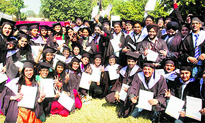 Students of Goverment Medical College after receiving degrees at the convocation in Amritsar on Thursday