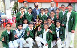 The St Thomas College team, which won the Inter-Council Schools Junior Cricket Tournament, in Dehradun on Thursday.