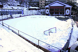 The ice-skating rink in Shimla under a thick blanket of snow on Thursday