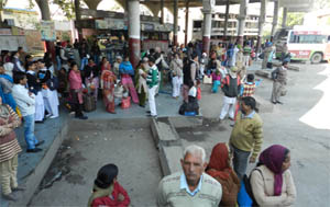 People wait for officials to hand over their memorandums, at the District Administrative Complex in Muktsar, on Thursday.