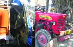 The vehicles involved in the accident in Patel Nagar