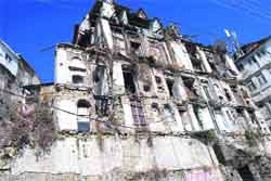 The Kohinoor building at Landour Bazar, Mussoorie, in a state of dilapidation.