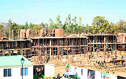 Construction work in progress at DLF Valley in Panchkula