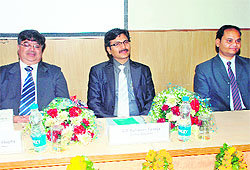 Dignitaries at a seminar organised by the local chapter of the Institute of Chartered Accountants of India in Dehradun on Saturday. 