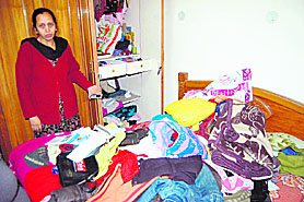 Anjana Mahajan in her house, which was burgled, in Vijay Nagar area in Amritsar.