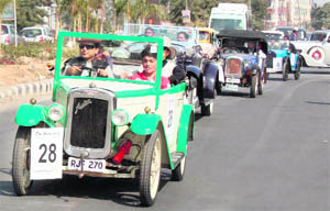 The 46th Statesman vintage and classic car rally passes through Gurgaon on Sunday. The rally was flagged off in Delhi by the Army Chief, Gen VK Singh. 