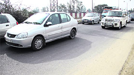 The GT Road that has been re-laid by the NHAI authorities in Jalandhar. Photo: Sarabjit Singh