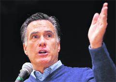 Republican presidential candidate Mitt Romney speaks in Portland. 