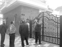 The vigilance team at Pinjores former MC president in Pinjore.