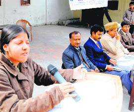 An environmentalist generating awareness. 