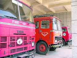 A view of MC vehicles belonging to the fire department in Ludhiana. 