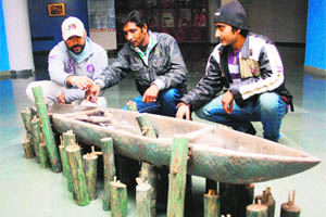 One of the pieces of art at an exhibition organised in Jammu.