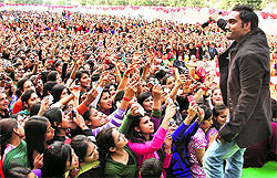 Bollywood singer Master Salim performs during the annual fete of KMV in Jalandhar on Tuesday