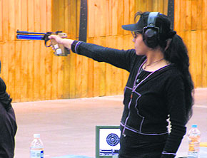 Aditi Sewak takes an aim.