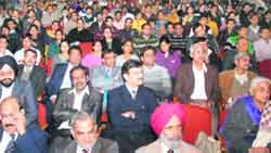The audience attends the foundation day function at NIPER in Mohali 