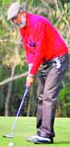 GM Singh in action during the Thomas Cook Indian Golf League at the Chandigarh Golf Club