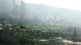 A view of the ACC Cement plant at Barmana in Bilaspur district.