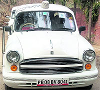 The cars of vigilance officials who raided the Jagraon municipal council office on Wednesday