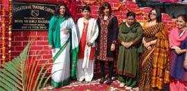 Neeru Sharma, chairperson, Golden Arrow AWWA, inaugurating the newly-constructed Vocational Traning Centre at Ferozepur on Thursday.