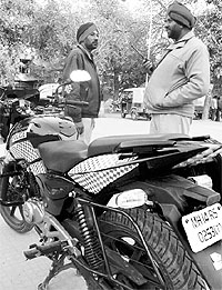 The new motorcycle which was added to the fleet of PCR vehicles of the Mohali Police