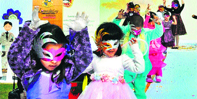 Pre-primary students during a fashion show at Lotus Valley International School in Gurgaon.
