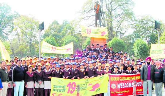 Students take out a rally to spread awareness against polio in Amritsar 