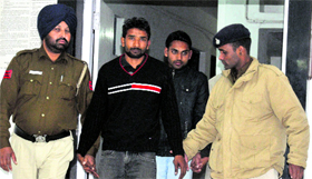 The accused being taken for a medical examination in Chandigarh on Saturday.