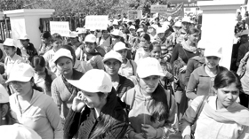 Students take out a rally against foeticide in Panchkula on Saturday.