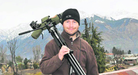 A French birdwatcher in Pithoragarh.