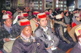 Participants from different countries at the 6th international seminar on the Role of Youth in Social Transformation in Shimla on Saturday