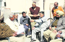 Anupam, the owner of the factory, where the body was found, gives details about the incident in Jalandhar on Saturday. Photo: Sarabjit Singh