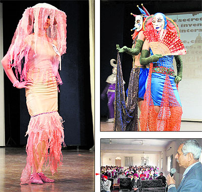 Students sashay down the ramp during Fashion Flora-2012 at Guru Nanak Girls College in Ludhiana on Saturday